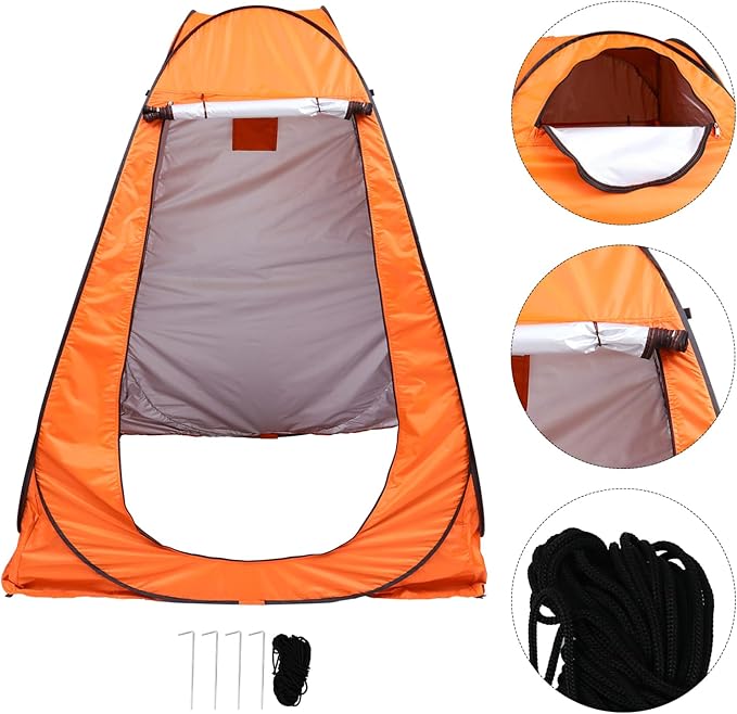 Abaodam Fully Automatic Outdoor Changing Tent Privacy Shelter for Camping Fishing and Instant Setup Space Windproof Orange