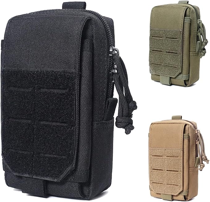 Tactical MOLLE Multifunction Nylon Everyday Carry Utility Organizer Phone Pouch Waist Bag for 5.5–6.7 in Smartphones