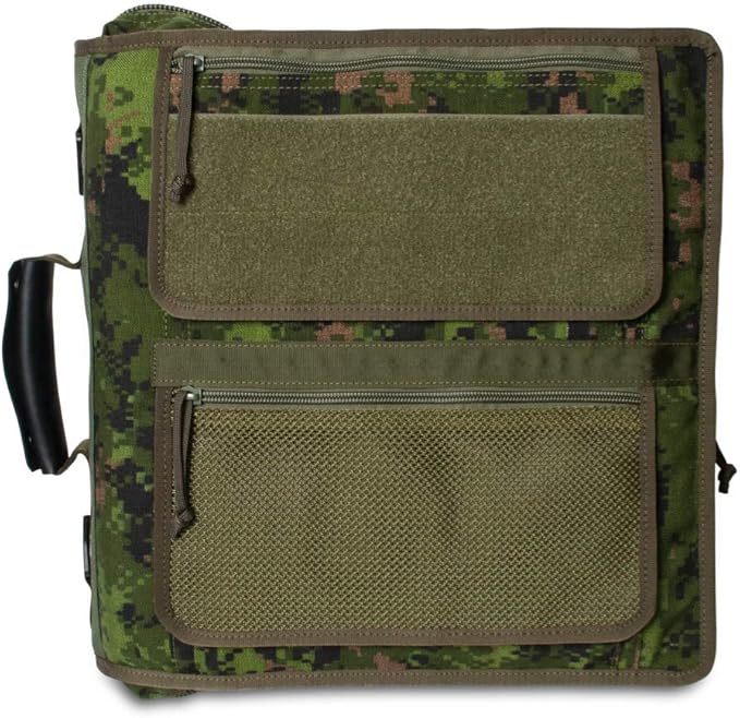 TACTICAL NOTEBOOK COVERS Tactical 3-Ring Binder Cover System | Zippered Padfolio Organizer Bag with Leather Handle | Fits 3” to 4” Binders | Durable Field Use Organizer (Canadian Digital Camo)