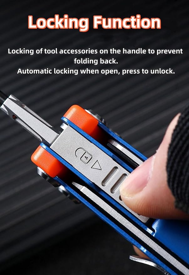 17-in-1 multi-purpose tool pliers multi-purpose EDC tool upgraded stainless steel multi-tool gift for men repair wilderness survival and camping gear hunting and hiking utility knife (blue)