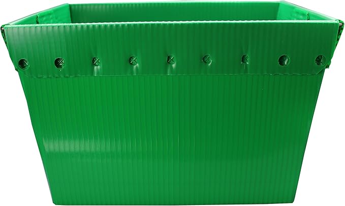 Flipside Products Storage Totes Durable Plastic Storage Totes with Reinforced Metal Frame Red and Green Organization Holiday Christmas Postal 4 Pack