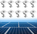 Anbte 10pcs Solar Panels Centre Clamps Aluminium T-Shaped Mid Clamps 35mm Solar Panel Mounting Brackets Solar Mounting Rail Connector for Tin Roof Flat Roof Sheet Roof Slvier