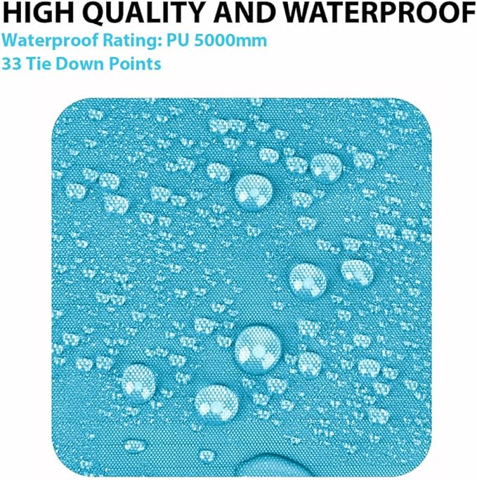 Gold Armour Rainfly Tarp Hammock Premium 14.7ft/12ft/10ft/8ft Rain Fly Cover Waterproof Ultralight Camping Shelter Canopy Survival Equipment Gear Camping Tent Accessories (Sky Blue 10ft x 10ft)
