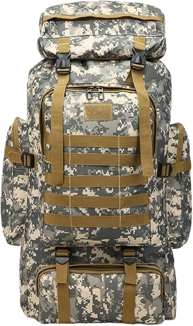 75L Men Travel Backpack Tactical Climbing Outdoor Hiking Camouflage Multifunctional Bag Men Backpack(U)