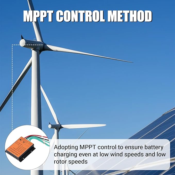 Wind Turbine Generator 12V/24V Wind Turbine Charge Controller IP67 MPPT Wind Turbine 16A 300W-1000W Step up Wind Battery Controller