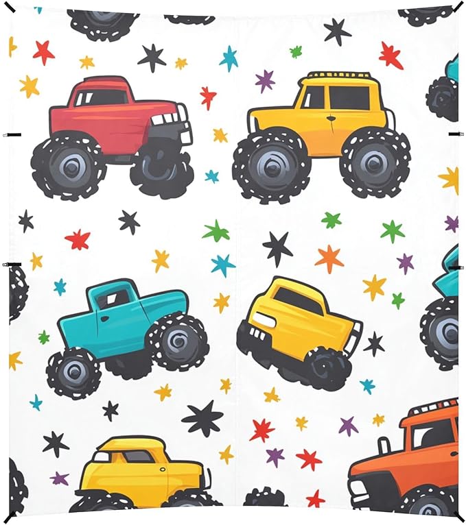 ALAZA Star Truck Cartoon Beach Tent Sun Shelter Portable Canopy Sunshade for Outdoor Camping Picnics Backyard Fun 10x9 ft