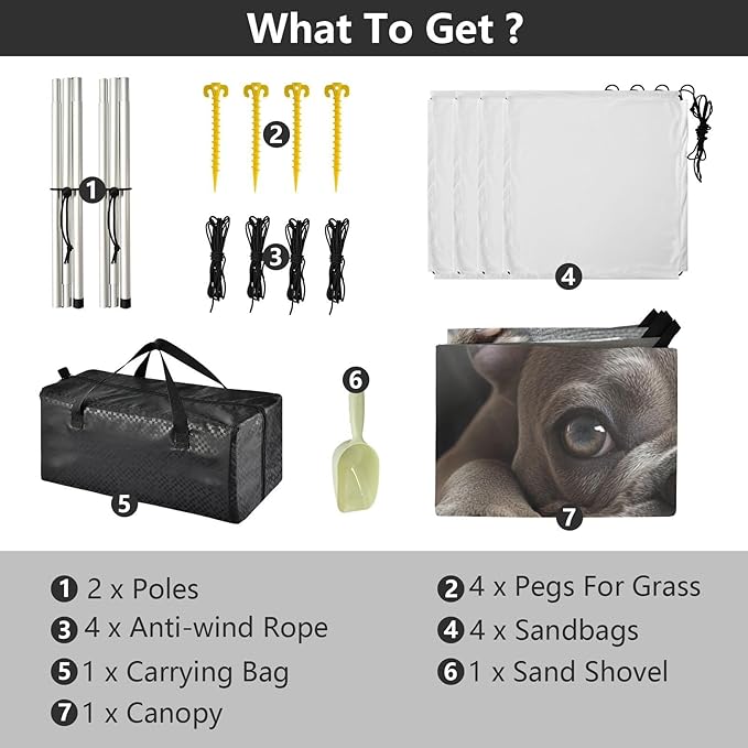 ALAZA Cute Funny French Bulldog Beach Tent Sun Shelter Portable Canopy Sunshade for Outdoor Camping Picnics Backyard Fun 10x9 ft