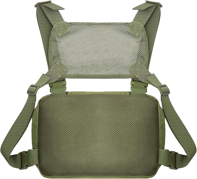 Maizoon Outdoor Tactical Chest Bag with Molle System Small Capacity 8 Liter Adjustable Shoulder Straps Ideal for Camping and Hunting Army Green