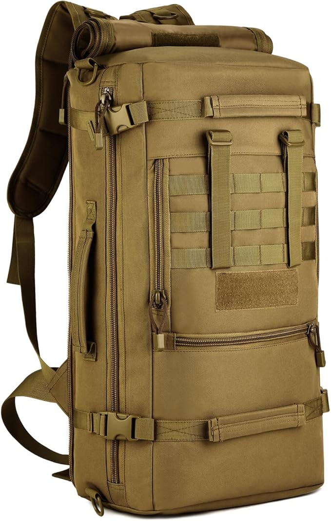 HUNTVP 50L 3 Way Tactical Military MOLLE Assault Backpack Modular WR Bag