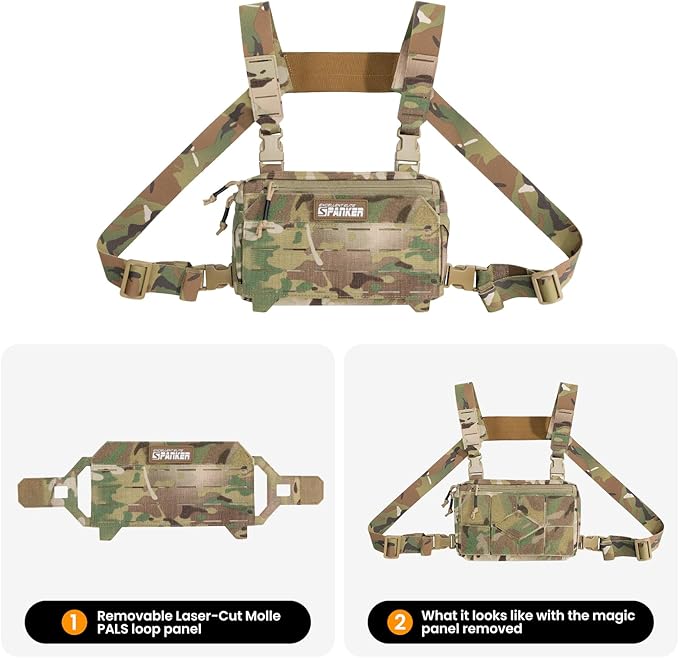 EXCELLENT ELITE SPANKER Tactical Chest Rig Pack EDC Chest Bag Molle Utility Chest Pouch for Outdoor Hunting Workouts Hiking