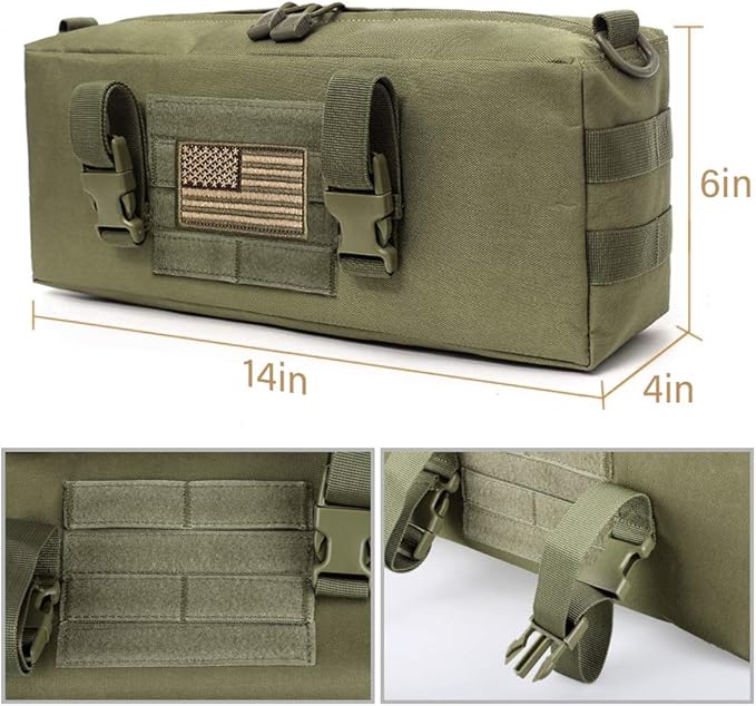 WYNEX Large Molle Pouch Tactical Molle Bag Vertical Admin Pouch Modular Utility Pouch Increment Side Pouch for Tactical Backpack Molle Rucksack Attachment with Shoulder Strap For Use as Sling Bag