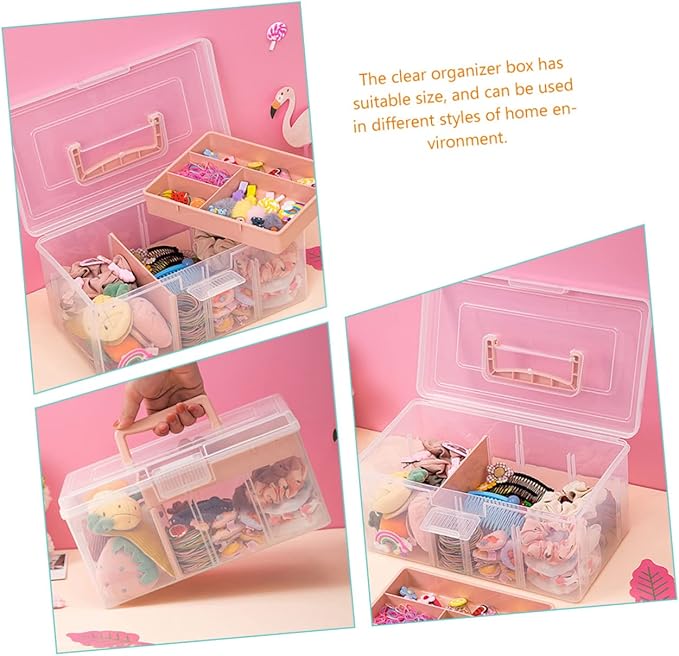 STOBAZA Storage Organizer Box Student Desk Organizer Large Capacity Lid Storage for Cotton Pads Hairpins Lipstick
