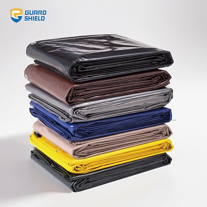 GUARD SHIELD Tarp 16x20 Feet Waterproof Yellow/Silver Tarps 8Mil Multi Purpose UV Resistant Cover for OutdoorCampingTentBoats