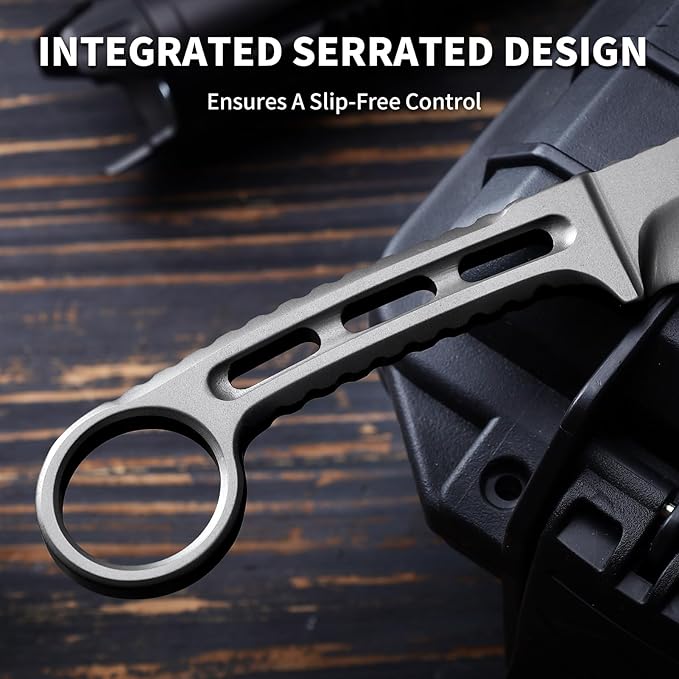 EDC Fixed Blade Knife with Sheath Camping Knife Fixed Blade 3.14 Outdoor Survival Blade Full Tang Hunting Knives for Men Women IB-05