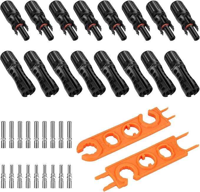 16 PCS 8AWG Solar Connectors with Spanners 8 Pair Solar Panel Connectors Male/Female (8AWG 8 Pairs)