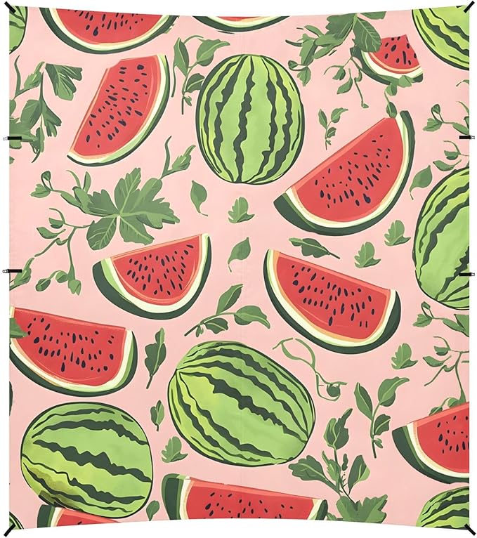 ALAZA Hand Drawn Watermelon Pattern Beach Tent Sun Shelter Portable Canopy Sunshade for Outdoor Camping Picnics Backyard Fun 10x9 ft