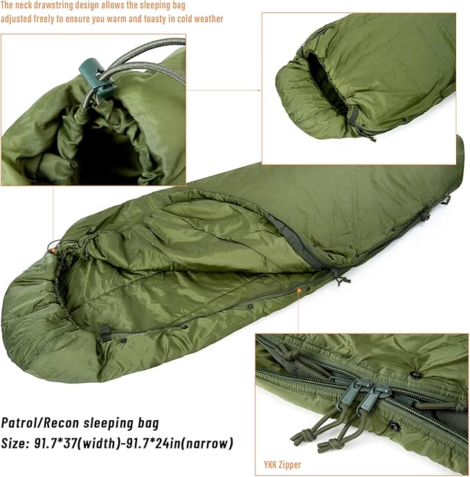 MT 70D eVac Compression Sack 38L with Army Military Modular Sleeping Bags System