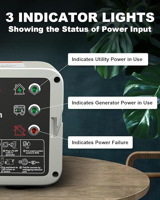 Smart Transfer Switch 120V AC Compatible with Westinghouse Portable Generator Transfer Switch for Outdoor Backup Power Works with Sump Pumps Refrigerators and More – Alternative to Home Standby