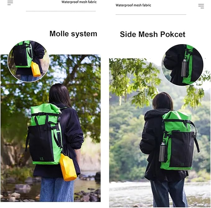 30L Waterproof Dry Bag Backpack For Camping Drifting Hiking Swimming Rafting Kayaking River Trekking Outdoor Floating Bags(Black)