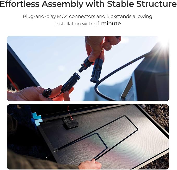 Renogy 220W Portable Solar Panel Suitcase 23% High Efficiency Foldable Solar Charger for Power Station Durable for Decades with Sturdy Kickstands IP67 Waterproof for RV Camping Off-Grid Blackouts