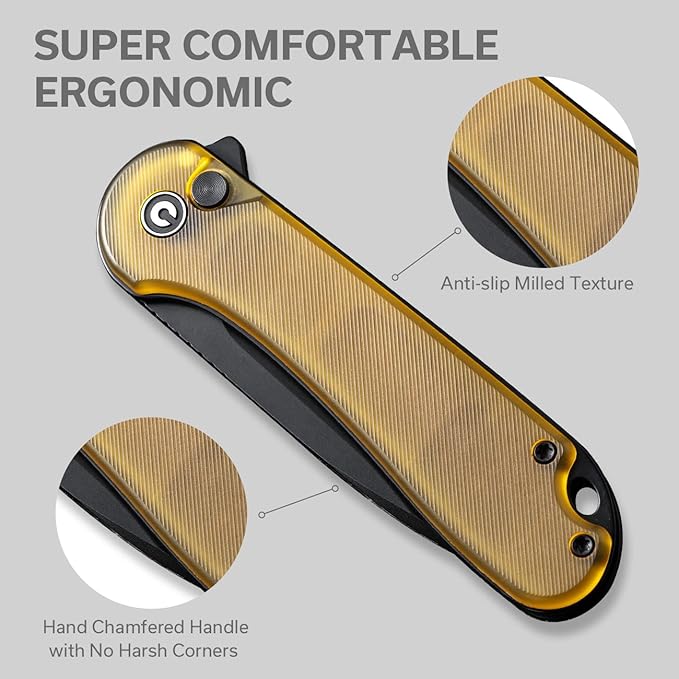 CIVIVI Elementum II Pocket Knife Utility Knife with 2.96 Nitro-V Blade Ultem Handle for Camping Fishing Hunting C18062P-8