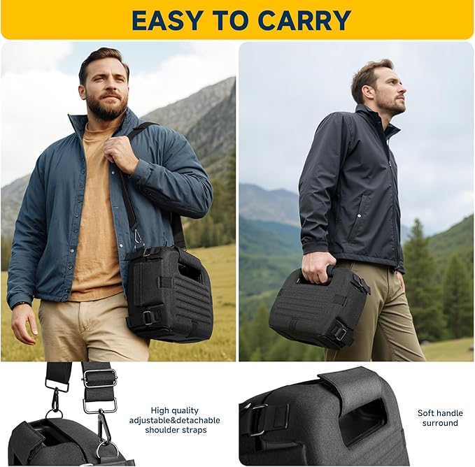 Xxerciz Carry Cover Compatible with ECOFLOW Portable Power Station RIVER 3 Waterproof Dustproof Storage Case with EVA Shell Anti-Slip Bottom and Adjustable Strap for Outdoor Indoor Use