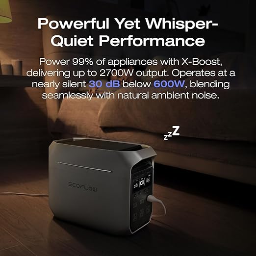 EF ECOFLOW Portable Power Station DELTA 3 Plus with Smart Extra Battery Expand Capacity from 1024Wh to 2048Wh Solar Generator for Emergency Home Backup Outdoor Camping