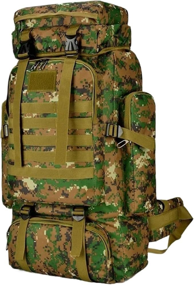 80L/100L Mountaineering Tactical Backpacks Outdoors Hiking climbing Camping Travel Bags(Camouflagegreen(80L))