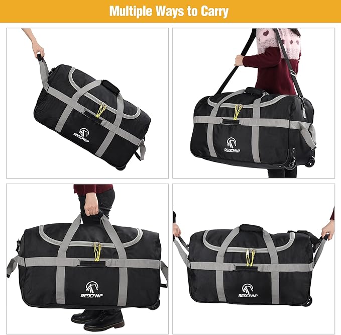 REDCAMP 85L/120L/140L Foldable Duffle Bag with Wheels Large Travel Duffel Bag