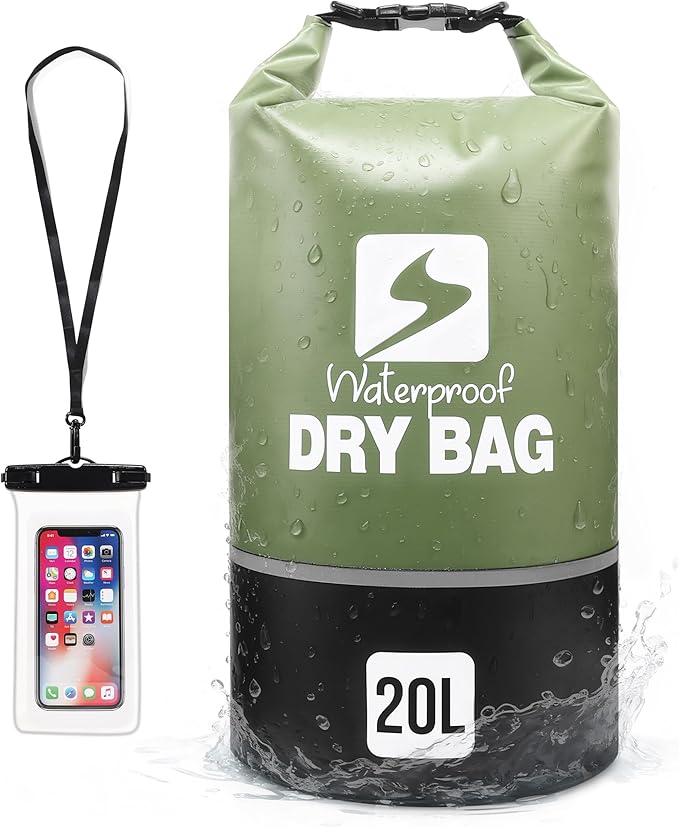 Soulsfeng Waterproof Dry Bag Roll Top Lightweight Dry Backpack for Boating Kayaking Travel Beach Swimming Hiking &amp Camping - Floating Dry Sack with Adjustable Shoulder Straps 20L