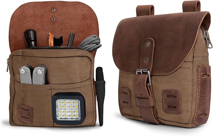 Hide &amp Drink Survival Camping Pouch Belt Loop Rustic and Handy Tool Bag Weather Resistant Outdoor Accessories Traveling Essentials Waxed Canvas Handmade