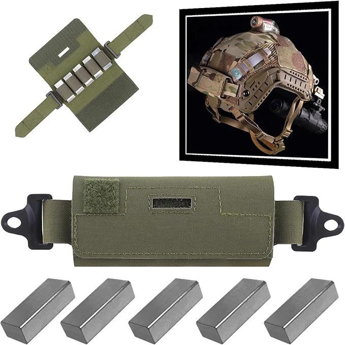 Tactical Helmet Counterbalance Weight Bag NVG Counterweight Pouch with Five Counter Blocks for Fast Airsoft Paintball Helmet