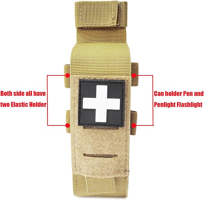 Laser Cut Tactical Molle Tourniquet Pouch TQ Holder Tourniquets Holster IFAK TQ Tourniquet Case Trauma Medical Shear Pouch Pen and Penlight Holder