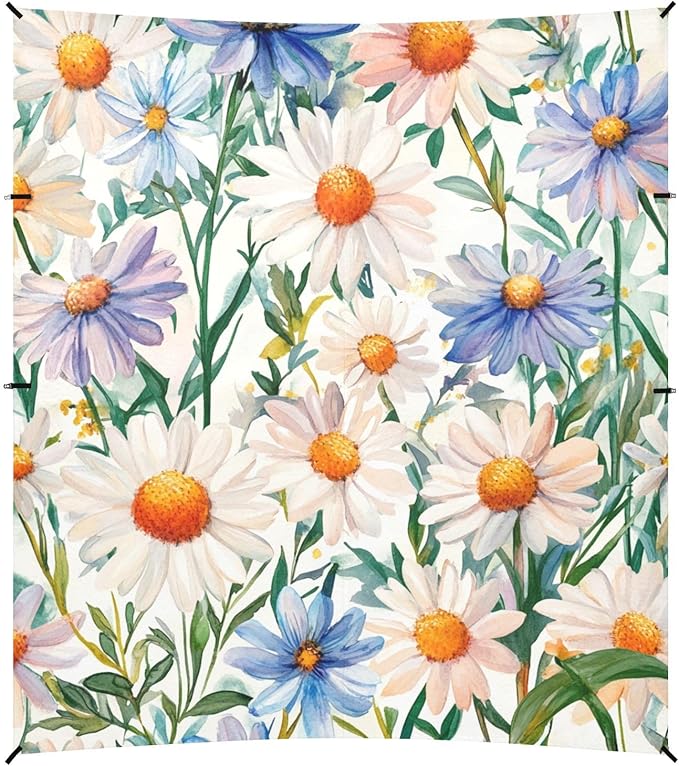 ALAZA Watercolor Daisies Beautiful Floral Wildflowers Beach Tent Sun Shelter Portable Canopy Sunshade for Outdoor Camping Picnics Backyard Fun 10x9 ft