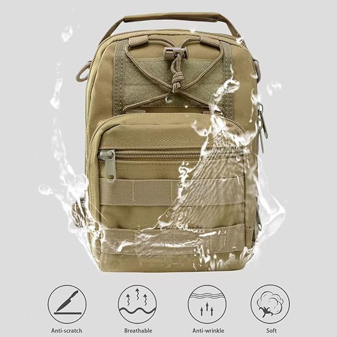 Universal Tactical Sling Backpack - Compact Durable Molle System Crossbody Bag for Camping Hunting Hiking Personal Defense