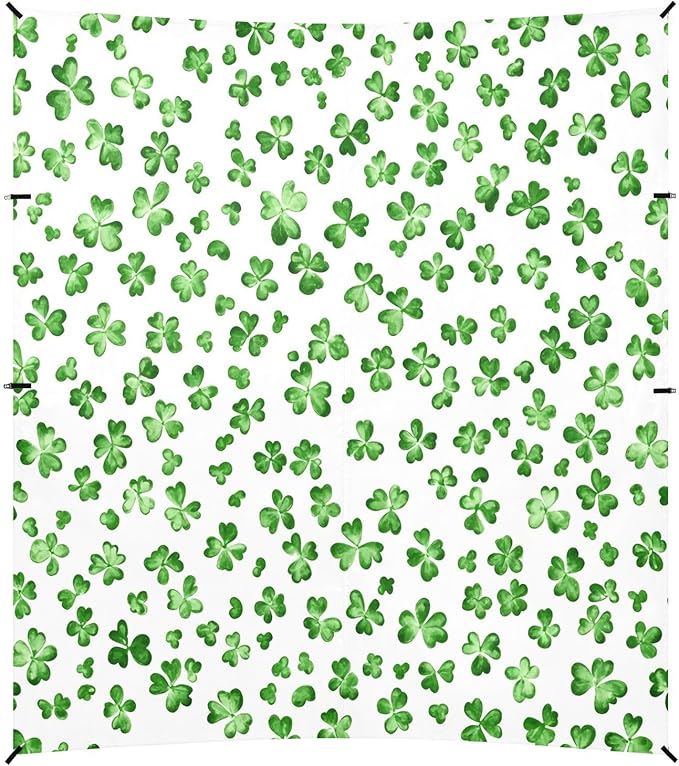 St Patrick's Day Clovers Beach Tent Sun Shelter Set UPF50+ UV Protection 10.5 x 9.19 FT Camping Shade Canopy with Sandbags Sand Anchors Carrying Bag and Others