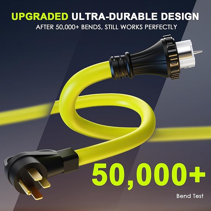 50 Amp Generator Cord 20FT and Power Inlet Box NEMA 14-50P Male to SS2-50R 125/250V Twist Lock Connector with Pre-Drilled NEMA SS2-50P Generator Inlet Box for Generator to House ETL Listed