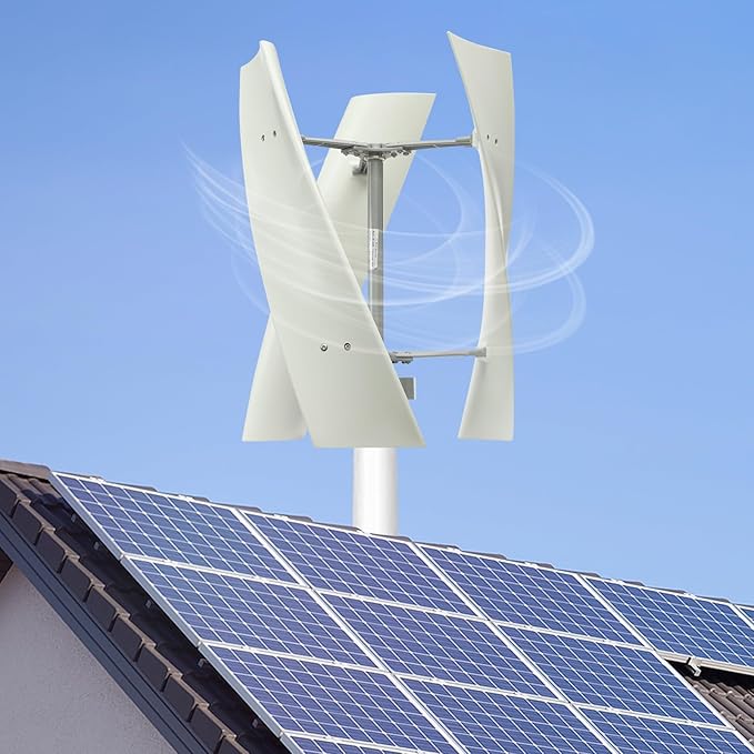 100W Vertical Axis Wind Turbine Generator Permanent Magnet Generator with Intelligent Controller Low Noise Helical Design Windmill for Home Boats Street Lighting (24V100wStyle 2 White)