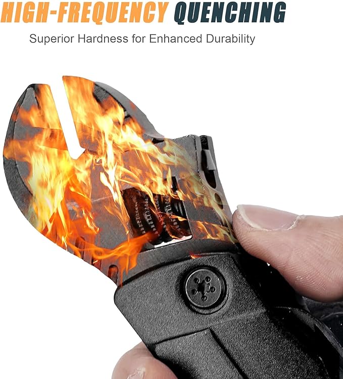 Hanboost Multitool Wrench 19 In 1 Multipurpose Camping Gear Pocket Size Adjustable Wrench with Pliers Wire Cutter Cutting Saw Bottle Opener for Maintenance Camping and DIYGift for Him