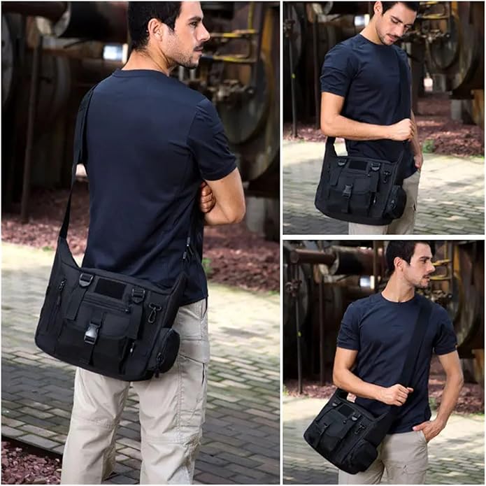 VELORE 14 Inch Laptop Shoulder Bag Men Sports Bags Man Tactical Single Backpack Men's A4 Document Molle Messenger Bag
