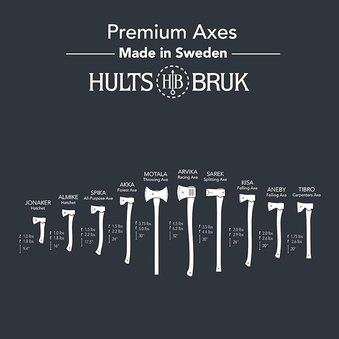 Hults Bruk 840762 Jonaker Hatchet - 1 lb Head 9.4 Handle