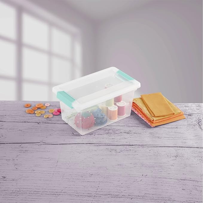Sterilite 16-Pack Clip Box Clear Storage for Crafts Supplies and Office Items Medium