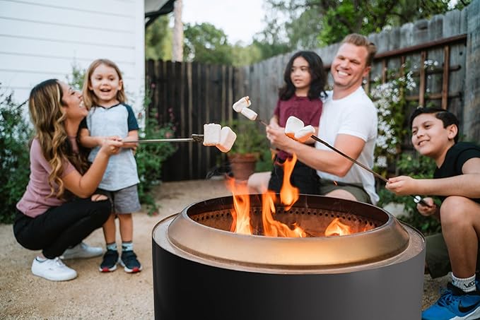 Solo Stove Yukon 2.0 + Stand 27 Inch Smokeless Fire Pit – Portable Stainless Steel Outdoor Fireplace - 360° Airflow Technology and Removable Ash Pan – Ideal for 6 or More People 43.9lbs Ash