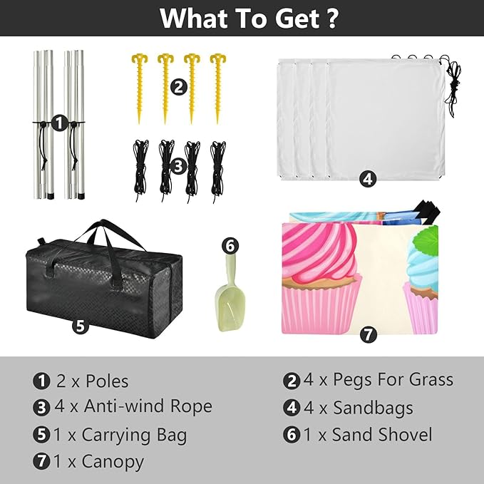 xigua Cake Beach Tent Sun Shelter with Carrying Bag - Silver Coated Oxford Fabric Beach Canopy for Beach Camping Fishing - Includes Windproof Ropes Sandbags &amp Stakes
