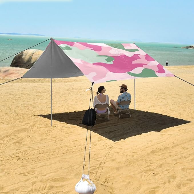 Mint Green Beach Tent &amp Canopy UPF50 Water-Resistant Large Sun Shelter with Carrying Bag for Camping Picnics Backyard
