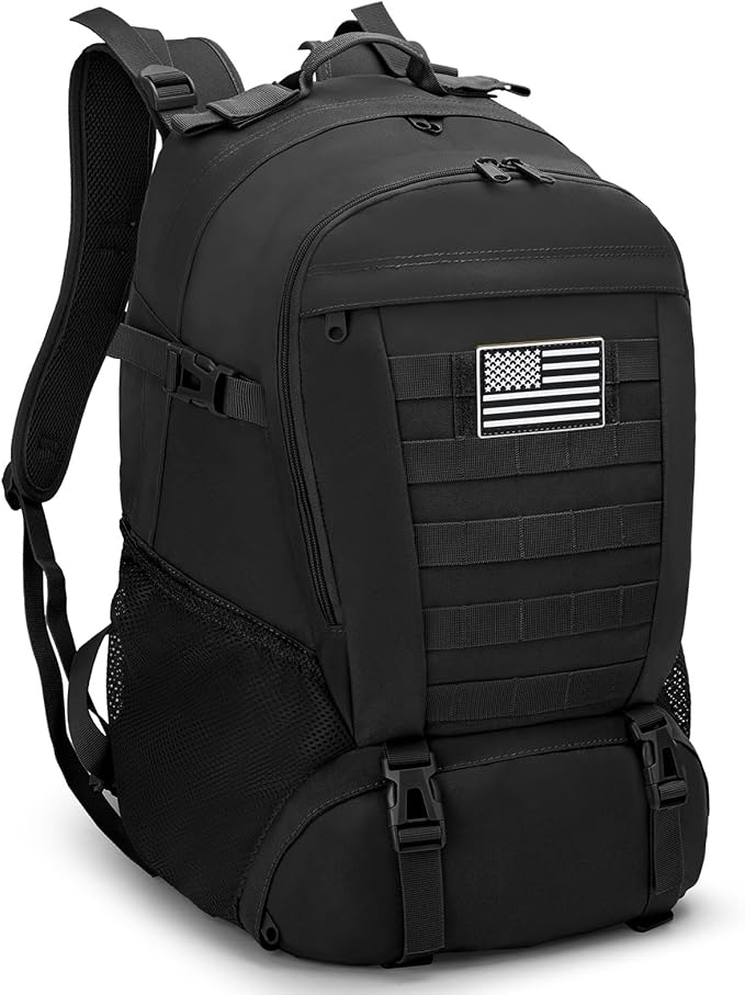 Jueachy Tactical Backpack for Men Hiking Day Pack Molle Military Rucksack Waterproof 30L EDC Bag with USA Flag Patch