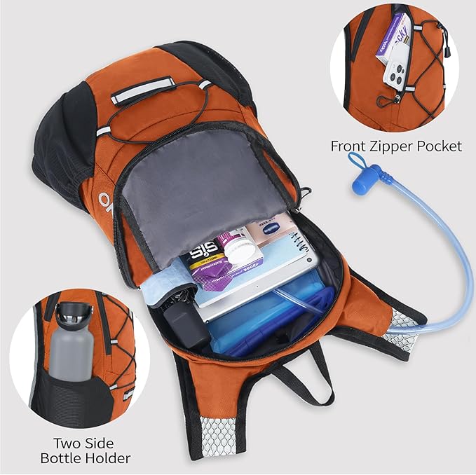Lightweight Hydration Backpack Running Backpack with 2L Water Bladder Hydro Water Daypack for Cycling Hiking Rave for Men Women