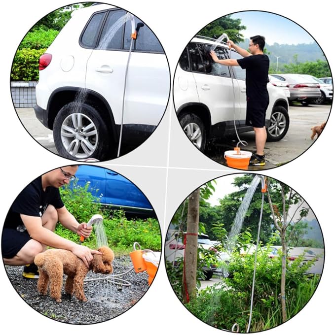 SUPVOX 1Set Shower with Lighting for Outdoor Camping Rechargeable Shower Pump for Car Cleaning Dogs and Outdoor Showers Multi Functional and Convenient