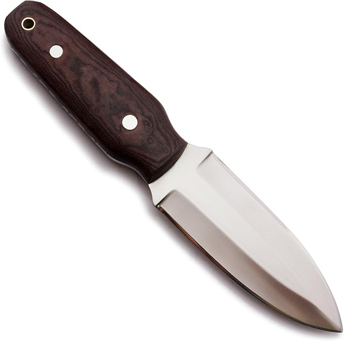 GCS Handmade Micarta Handle D2 Tool Steel Tactical knife Hunting Knife DaggerKnife with leather sheath Full tang blade designed for Hunting &amp EDC GCS 187 Brown