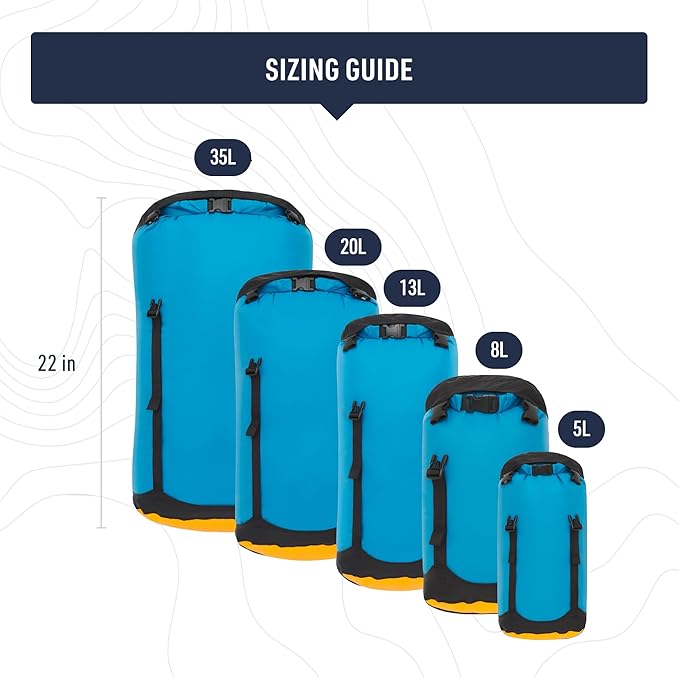 Sea to Summit eVac Compression Dry Bag Waterproof Compression Sack 5 Liter High Rise Grey